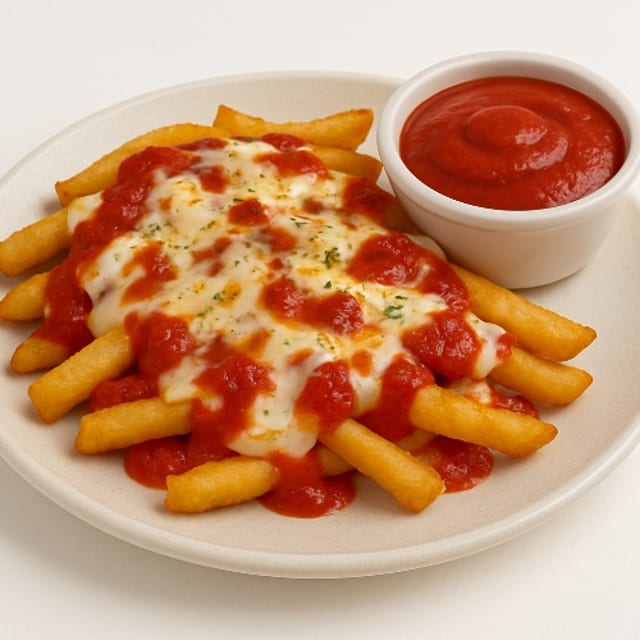 Pizza Fries with Sauce & Cheese.